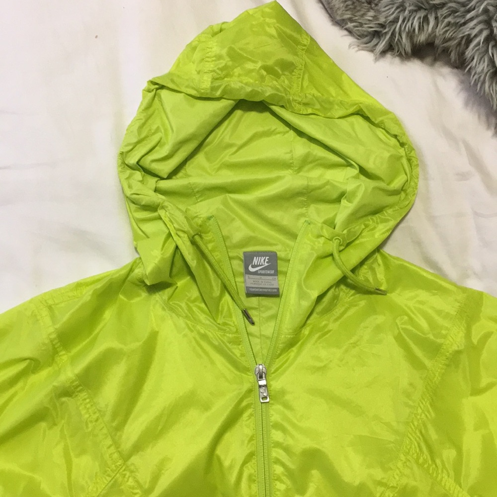 Nike cropped neon green rain pullover